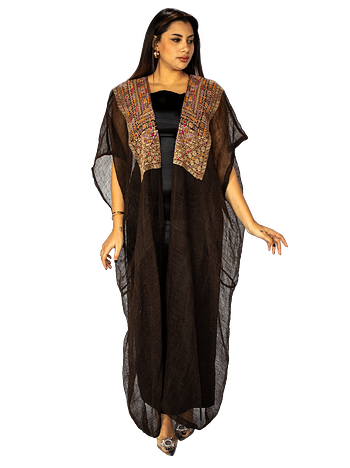 Abayeh Najaf Manual Light Embroidery Front
