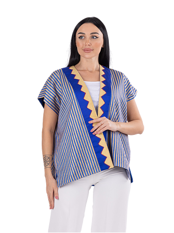Vest Thai Silk & Saya Medium Embroidery 